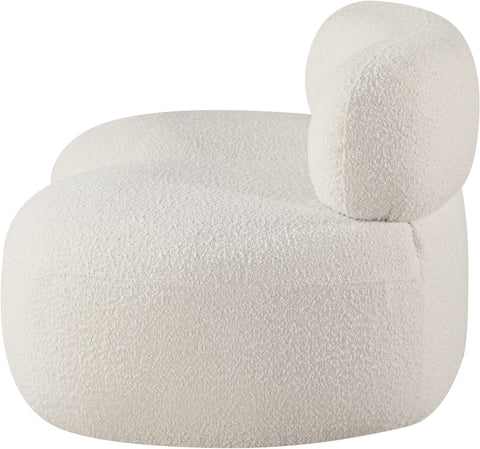 Milan Cream Boucle Fabric Loveseat L