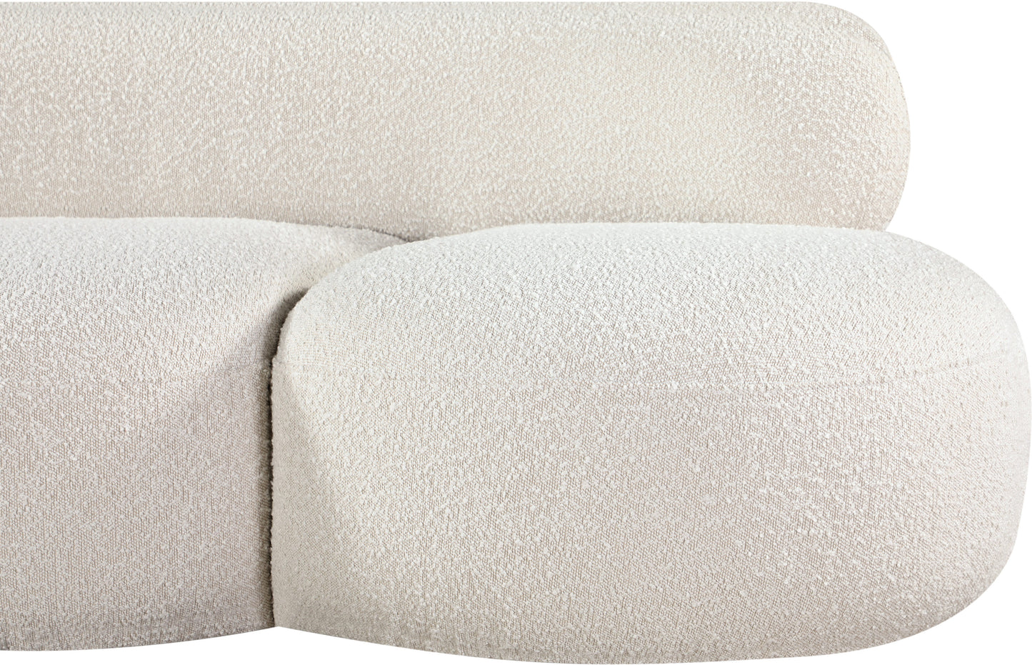 milan cream boucle fabric loveseat l