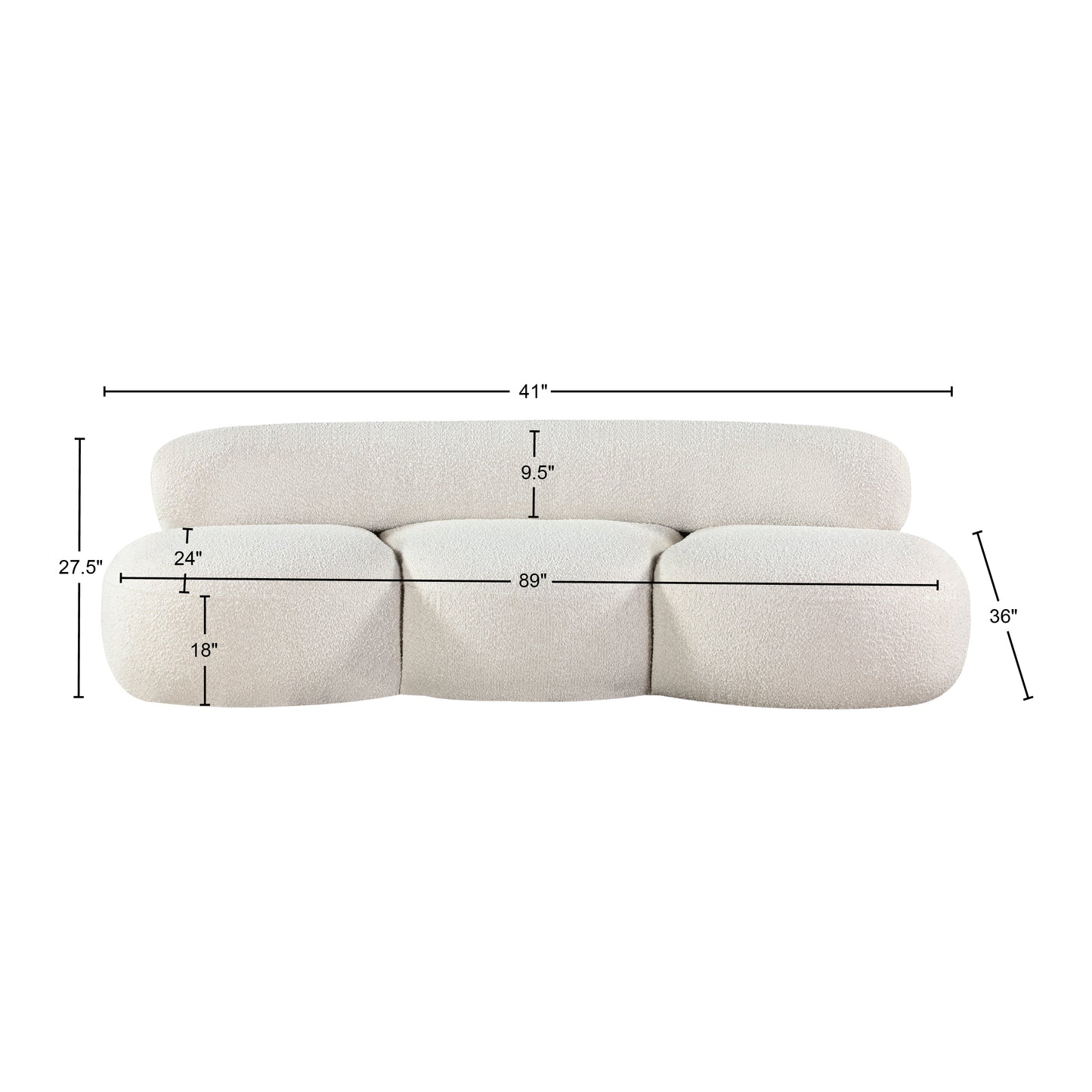 milan cream boucle fabric sofa s