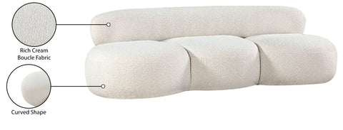 Milan Cream Boucle Fabric Sofa S