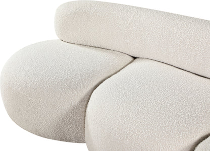 Milan Cream Boucle Fabric Sofa S