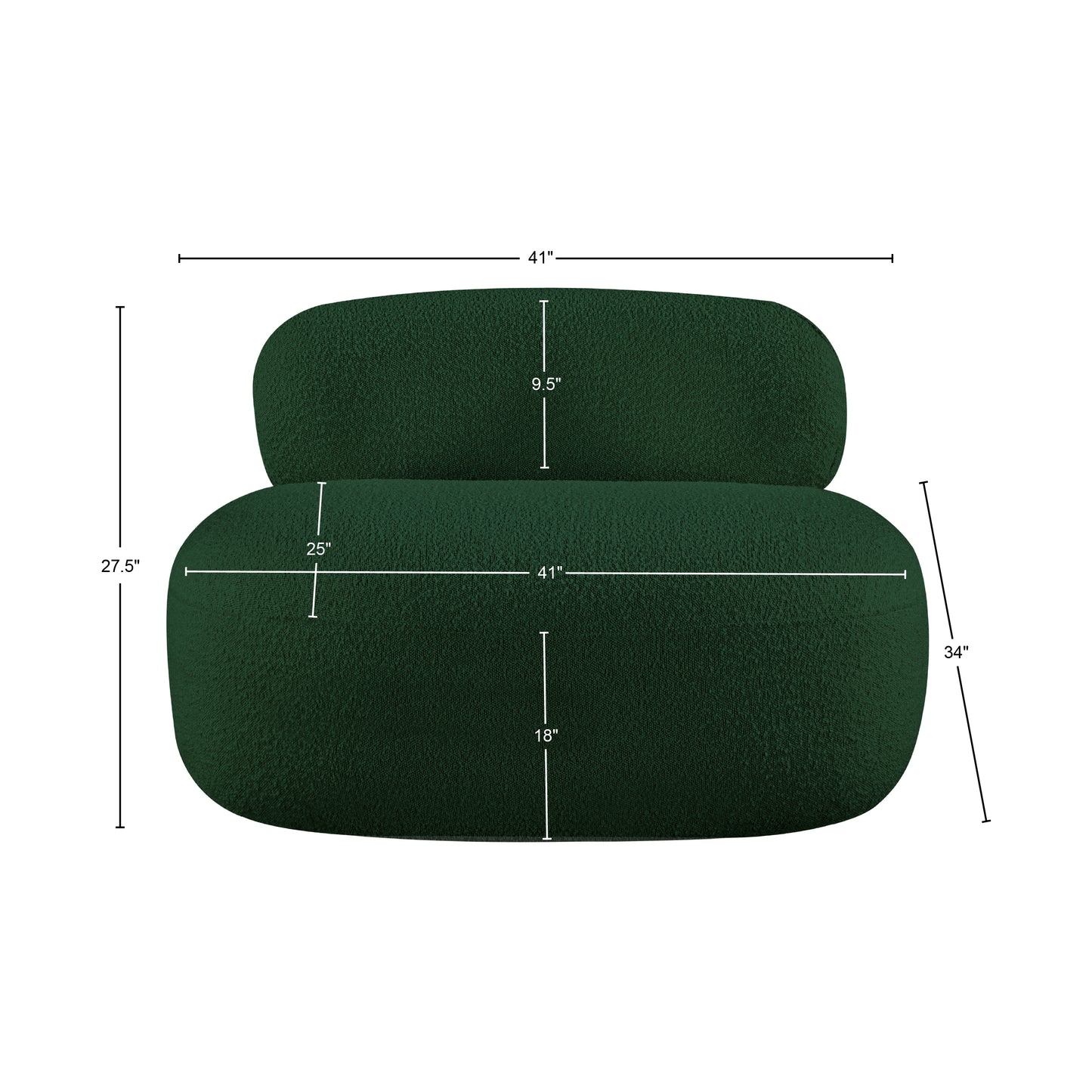 milan green boucle fabric chair c