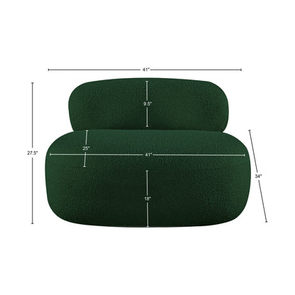 Milan Green Boucle Fabric Chair C