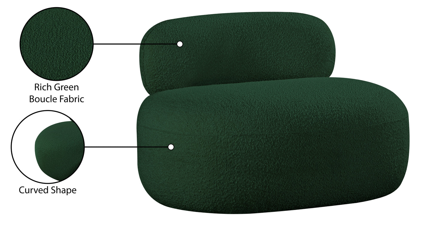 milan green boucle fabric chair c