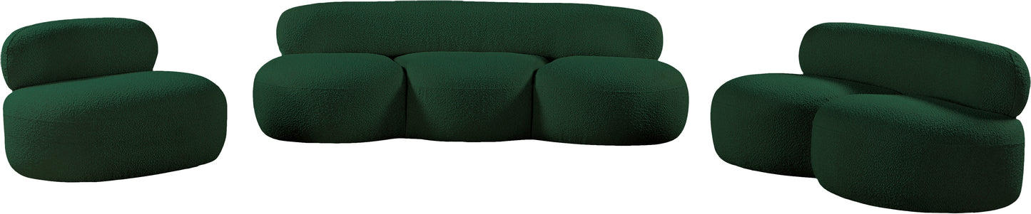 milan green boucle fabric chair c