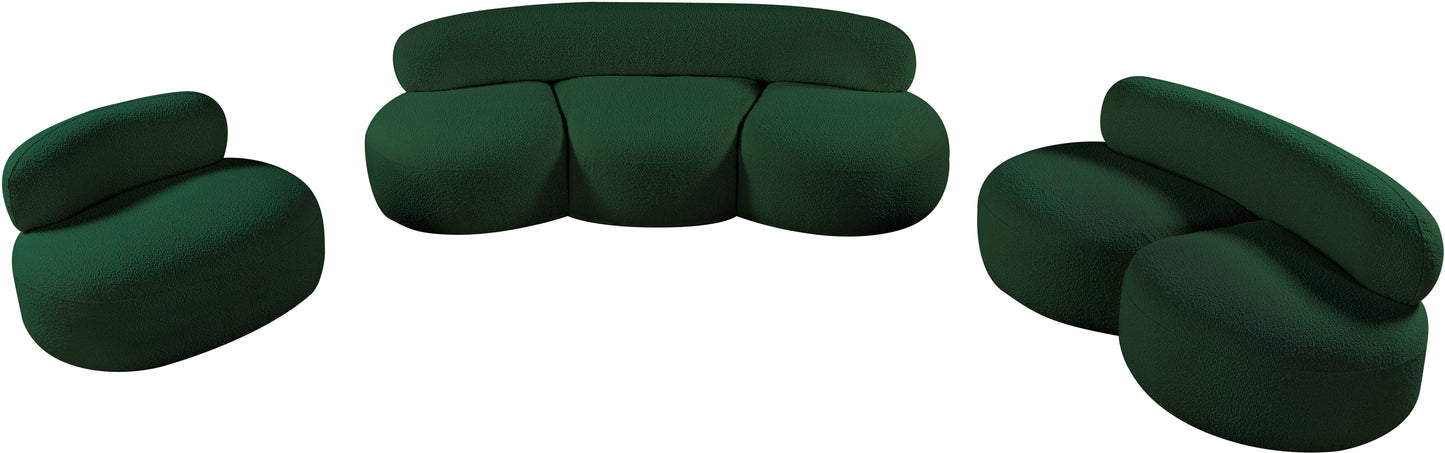 milan green boucle fabric chair c