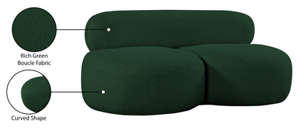 Milan Green Boucle Fabric Loveseat L