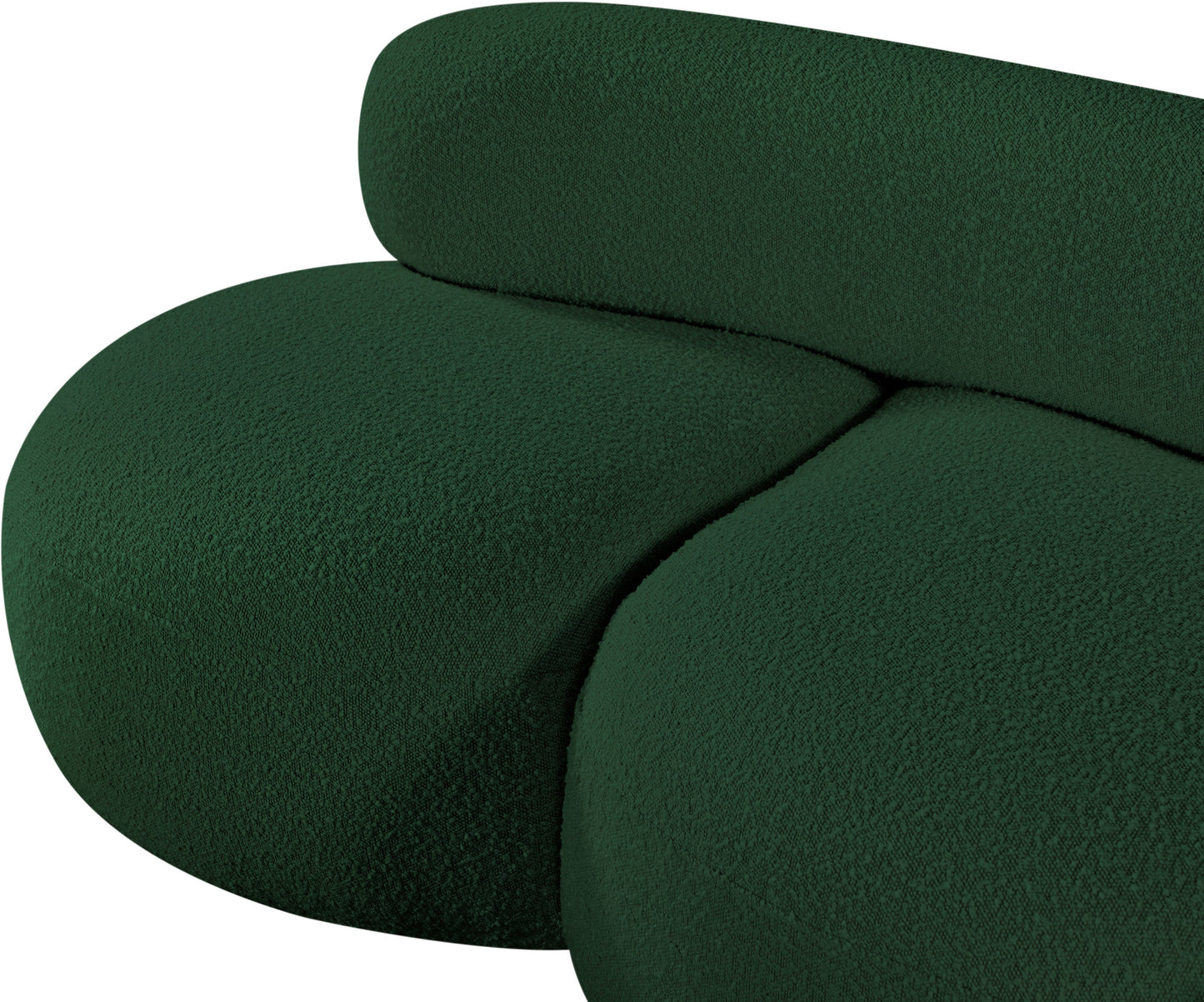 milan green boucle fabric loveseat l