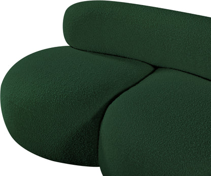 Milan Green Boucle Fabric Loveseat L