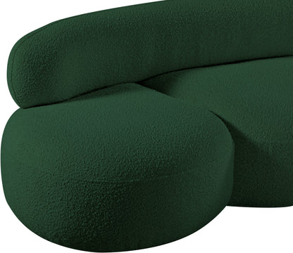 Milan Green Boucle Fabric Loveseat L