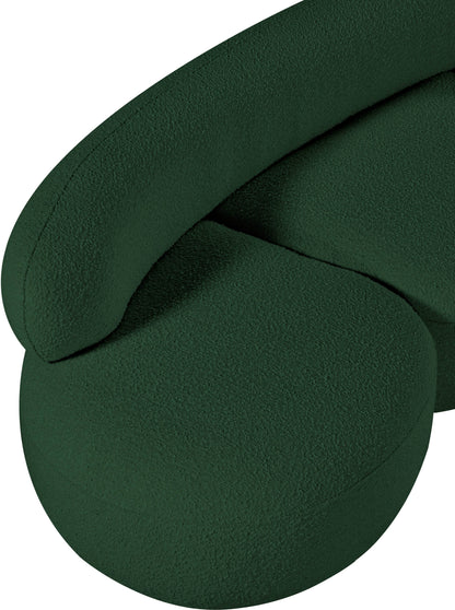 Milan Green Boucle Fabric Loveseat L