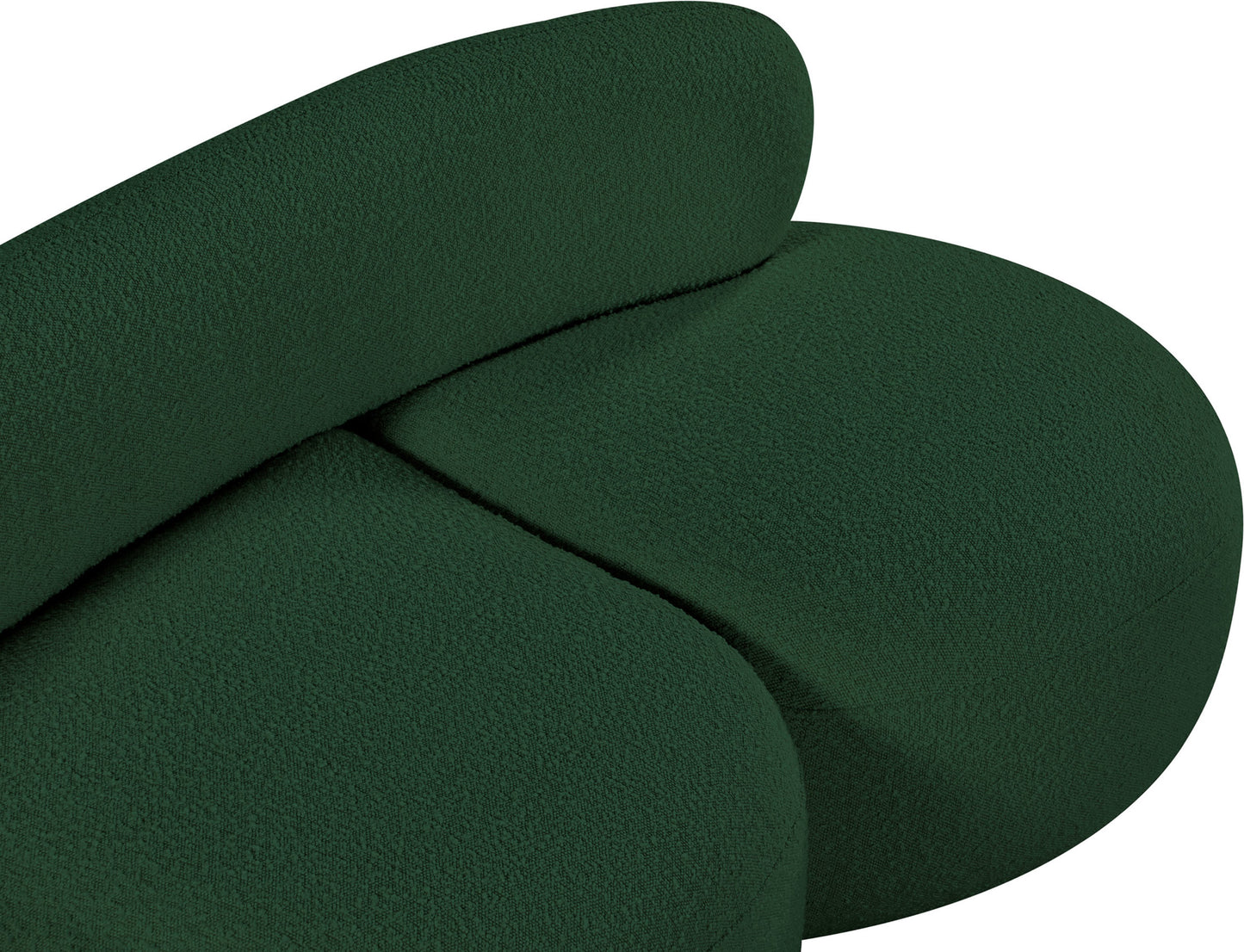 milan green boucle fabric loveseat l