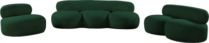 Milan Green Boucle Fabric Loveseat L