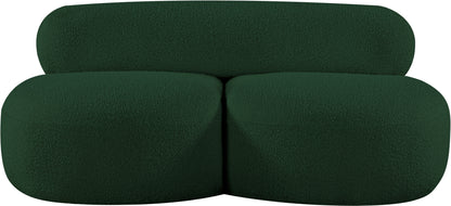 Milan Green Boucle Fabric Loveseat L