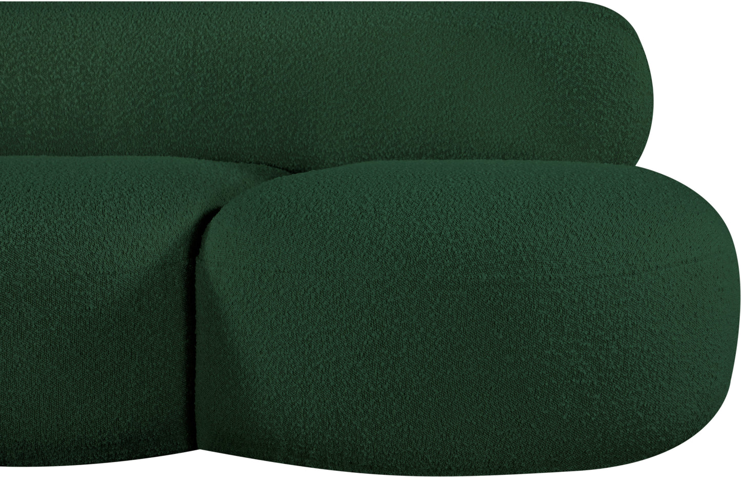 milan green boucle fabric loveseat l