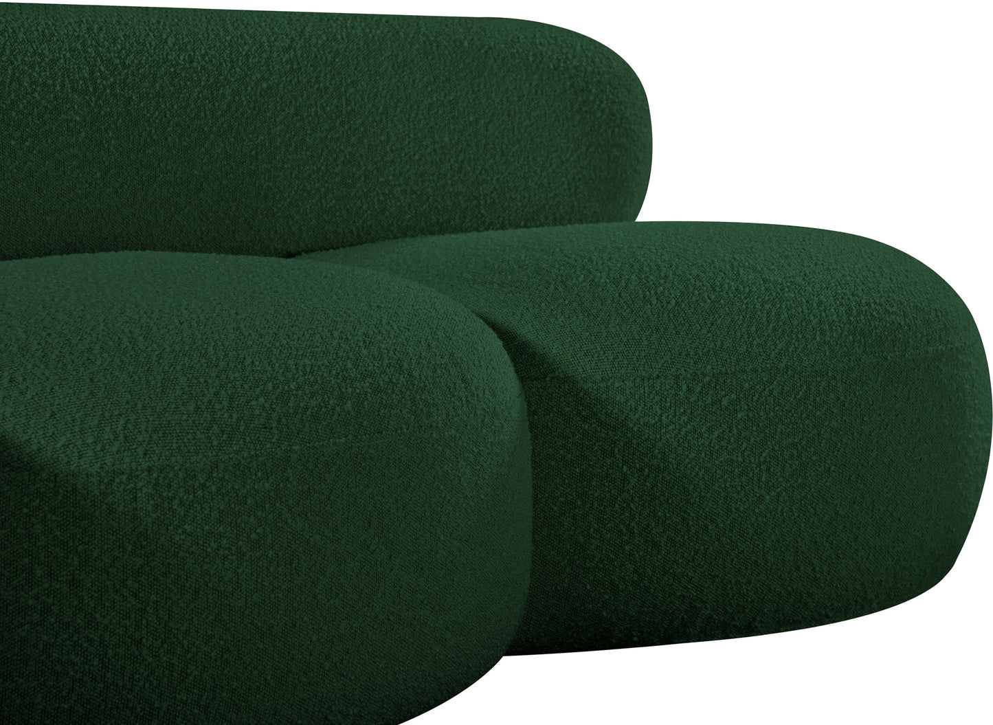 milan green boucle fabric loveseat l