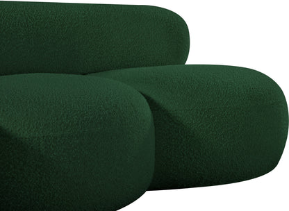 Milan Green Boucle Fabric Loveseat L