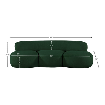 Milan Green Boucle Fabric Sofa S