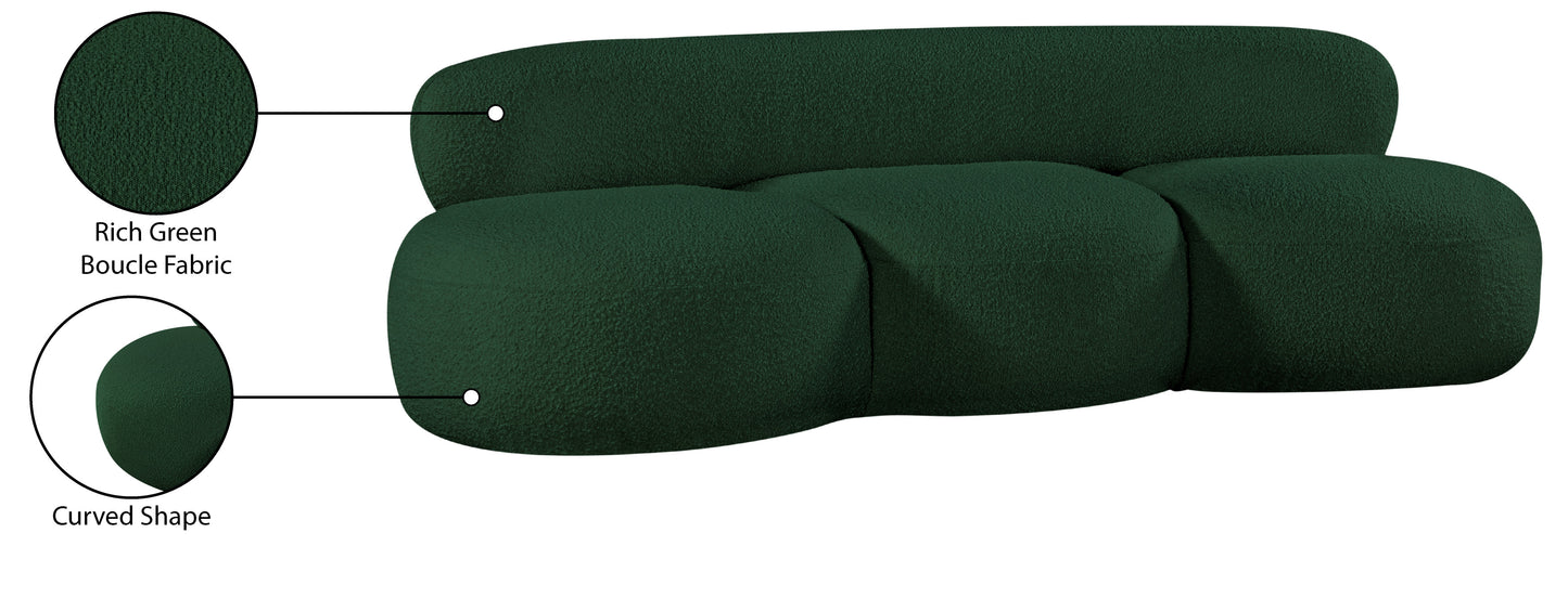 milan green boucle fabric sofa s