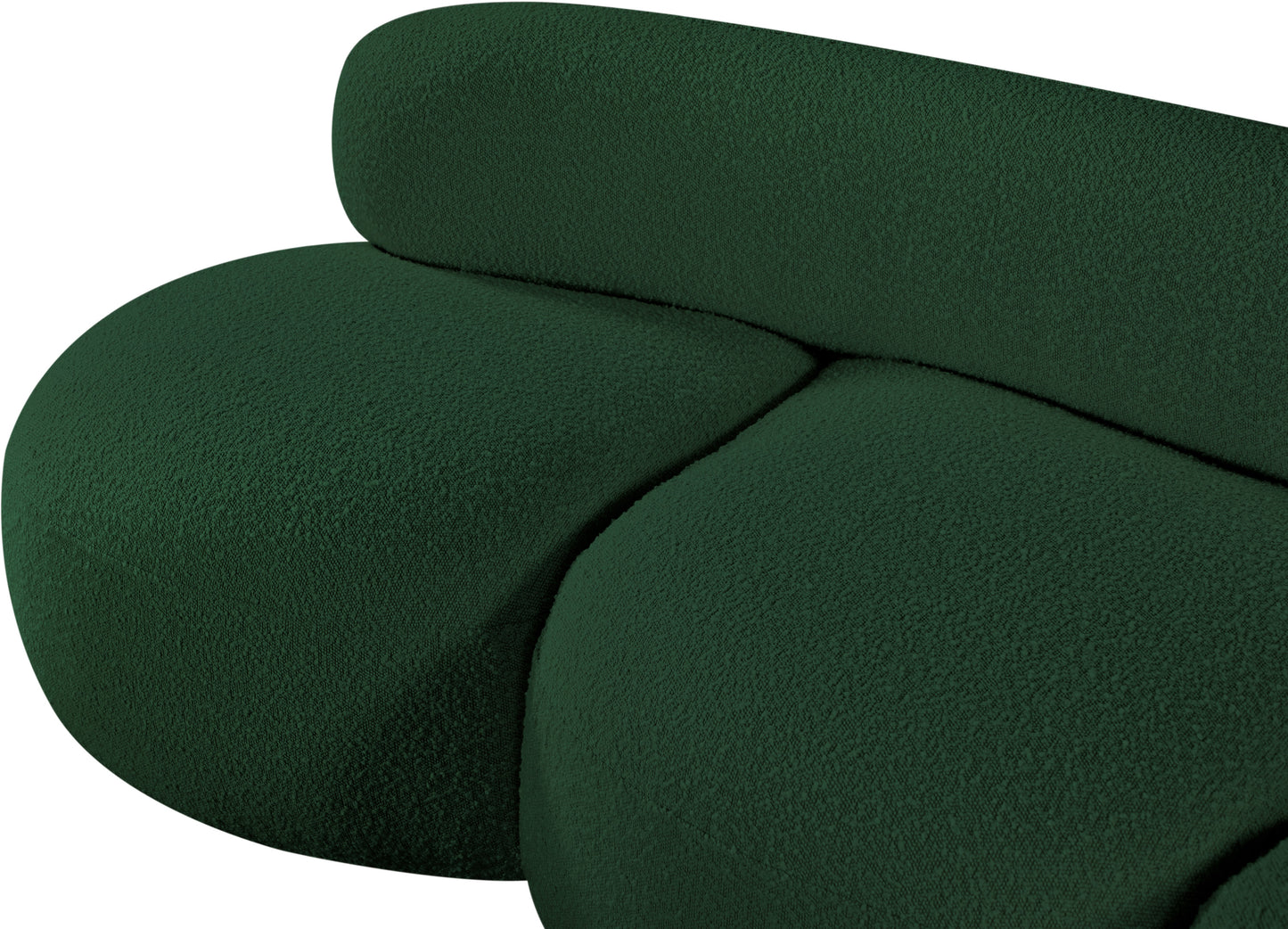 milan green boucle fabric sofa s