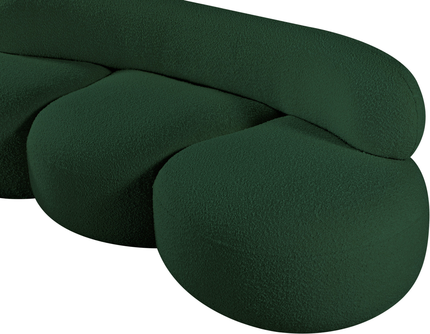 milan green boucle fabric sofa s