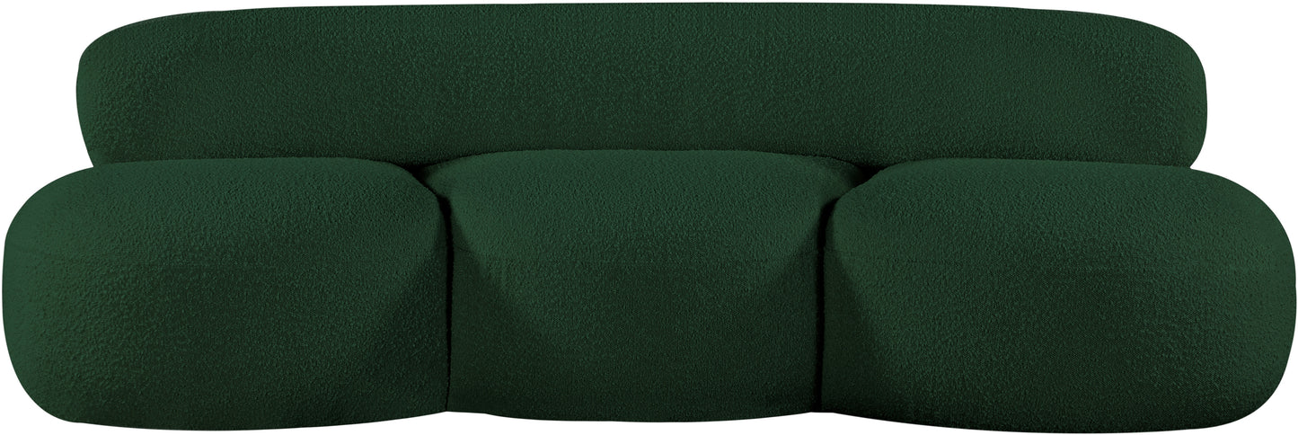 milan green boucle fabric sofa s