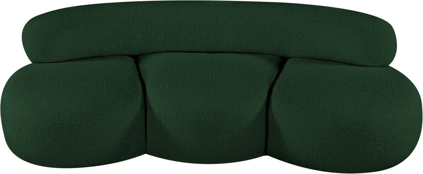 milan green boucle fabric sofa s