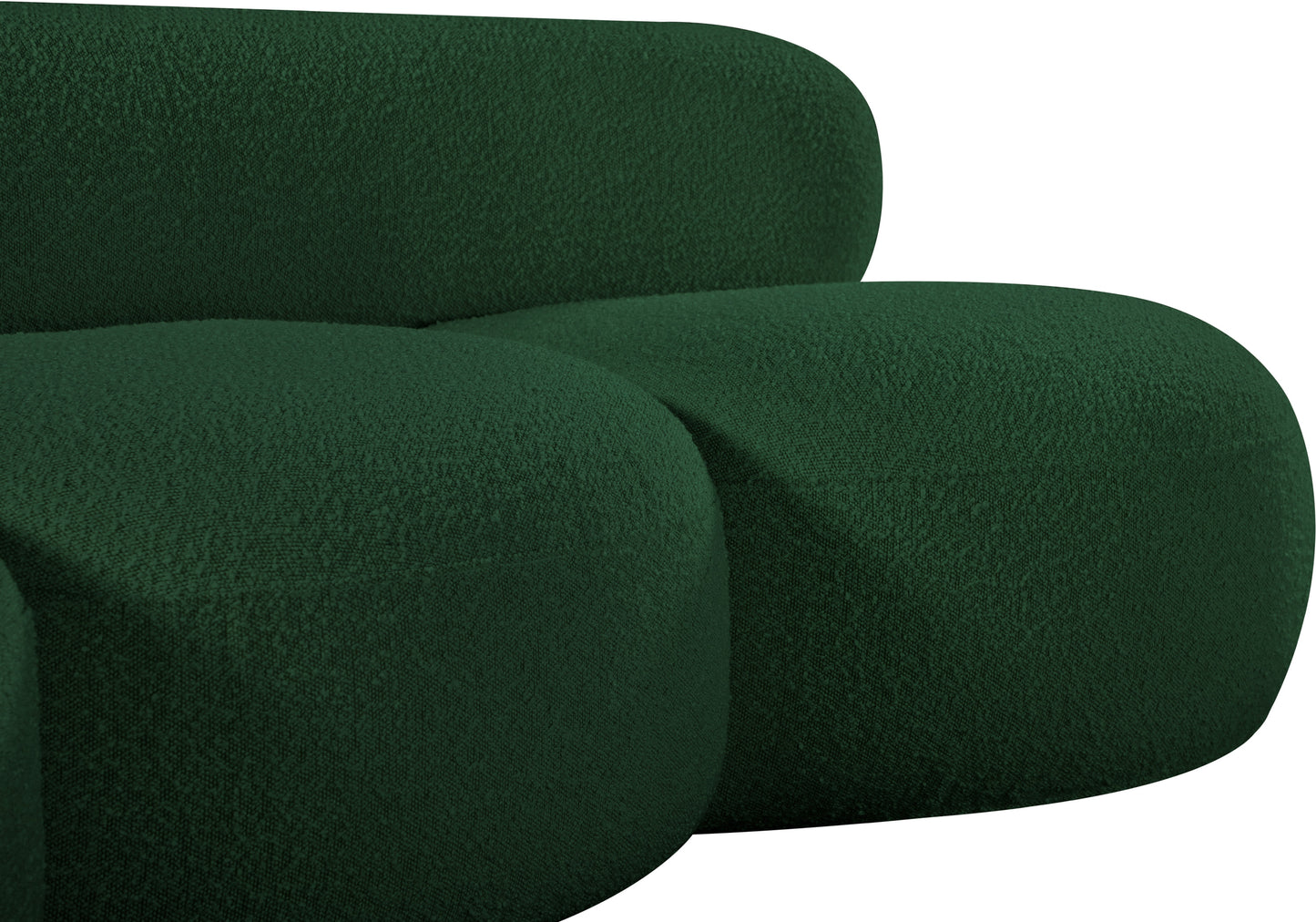 milan green boucle fabric sofa s