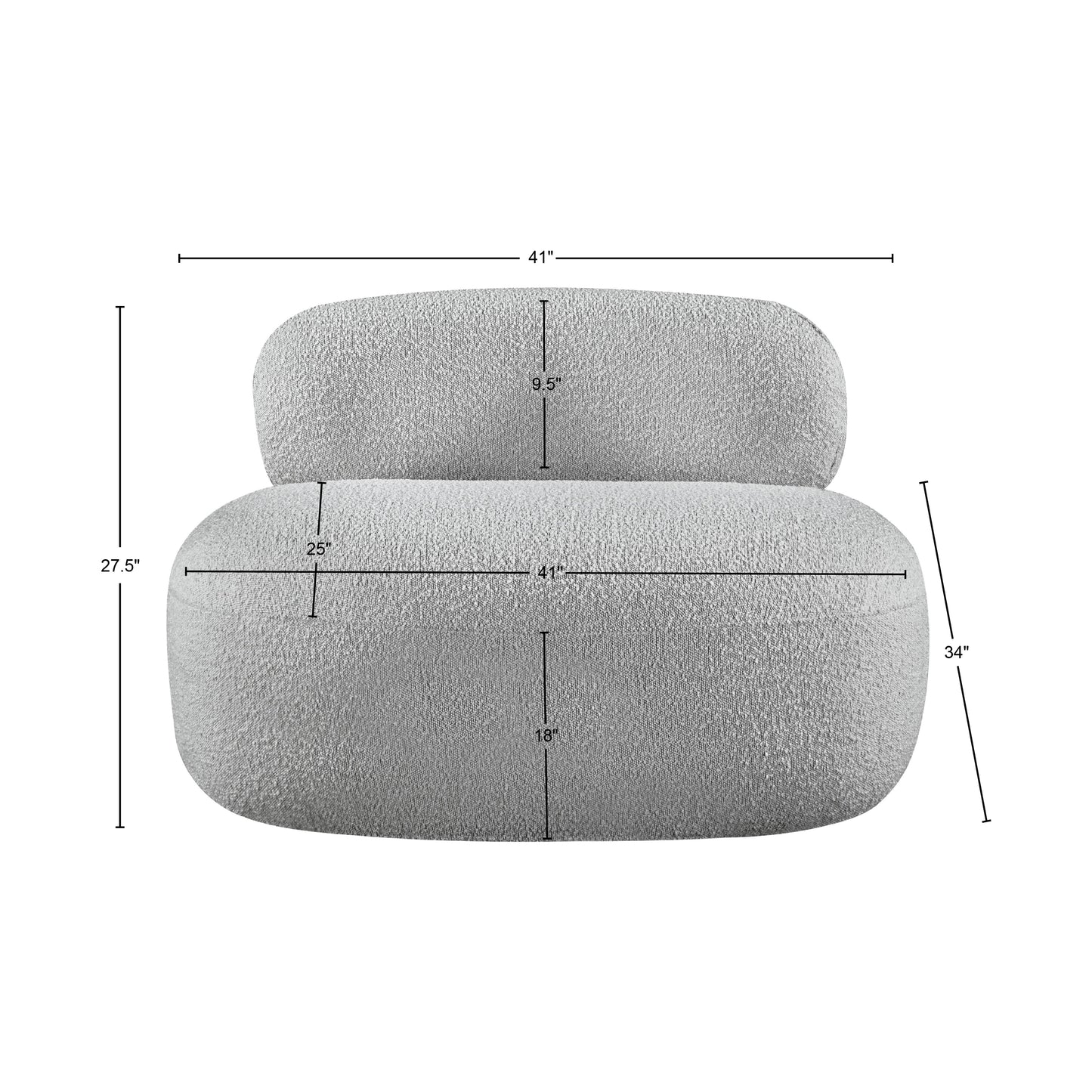 milan grey boucle fabric chair c