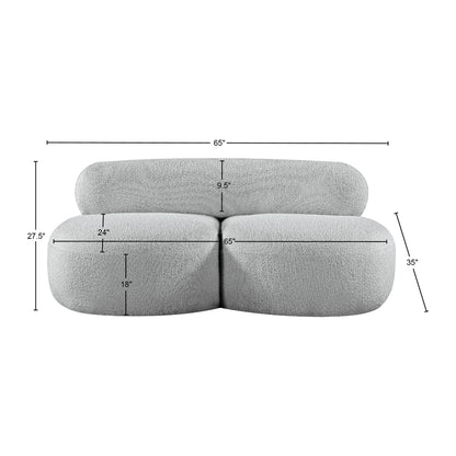 Milan Grey Boucle Fabric Loveseat L