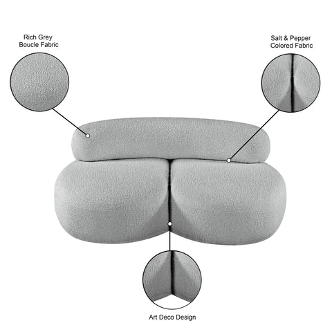 Faye 65" Boucle Fabric Upholstered Loveseat, 1 Piece