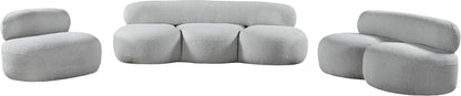 Milan Grey Boucle Fabric Loveseat L