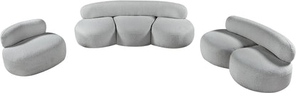 Milan Grey Boucle Fabric Loveseat L