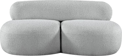 Milan Grey Boucle Fabric Loveseat L