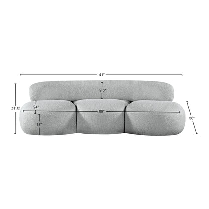 Milan Grey Boucle Fabric Sofa S