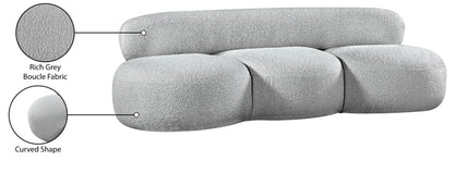 Milan Grey Boucle Fabric Sofa S