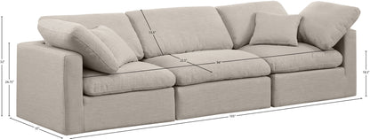 Luxus Beige Linen Textured Fabric Modular Sofa S105