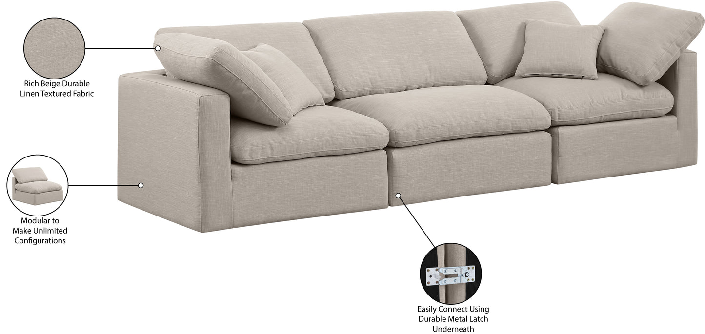 luxus beige linen textured fabric modular sofa s105