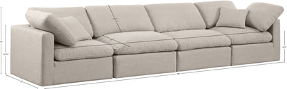 Luxus Beige Linen Textured Fabric Modular Sofa S140