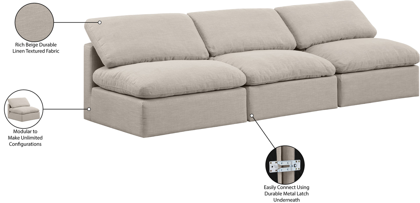 luxus beige linen textured fabric modular sofa s3