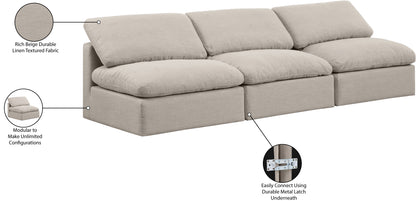 Luxus Beige Linen Textured Fabric Modular Sofa S3