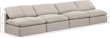 Luxus Beige Linen Textured Fabric Modular Sofa S4