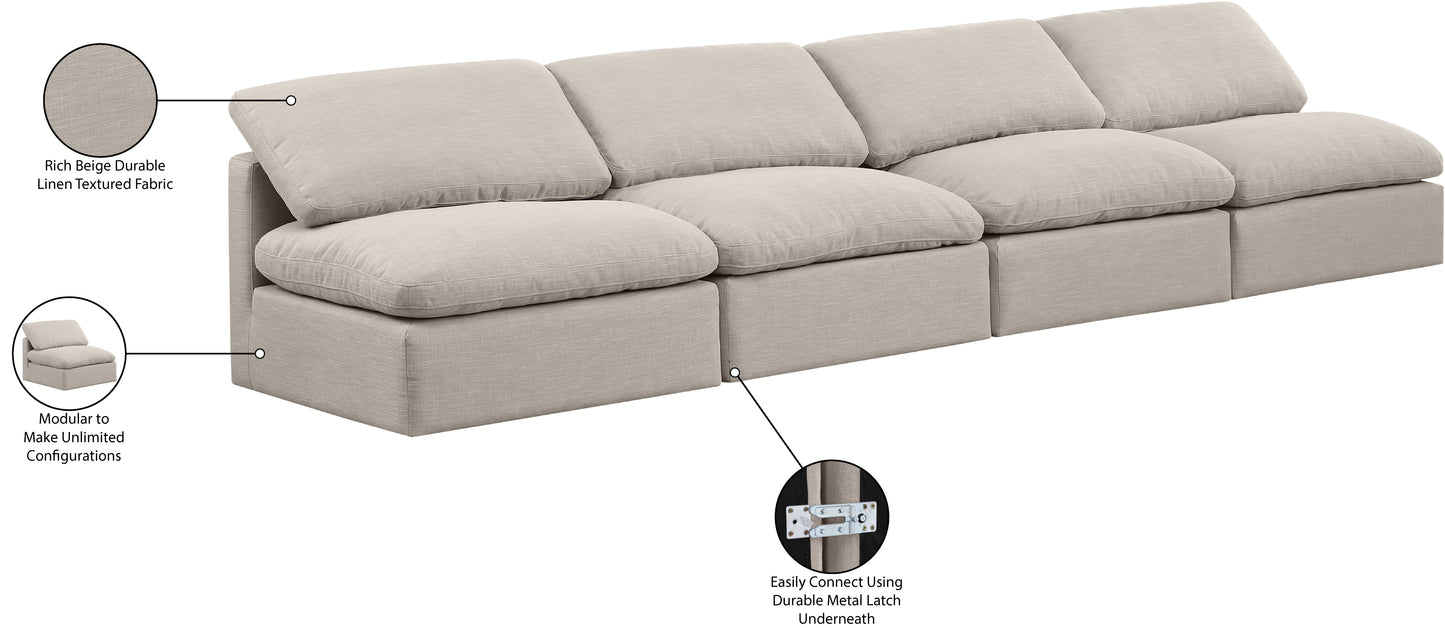 luxus beige linen textured fabric modular sofa s4