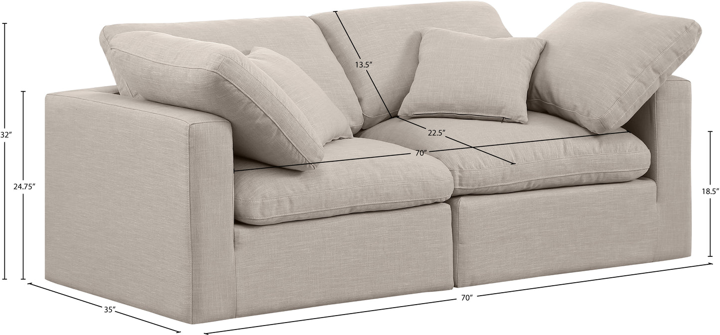 luxus beige linen textured fabric modular sofa s70