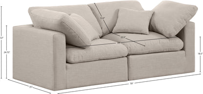 Luxus Beige Linen Textured Fabric Modular Sofa S70