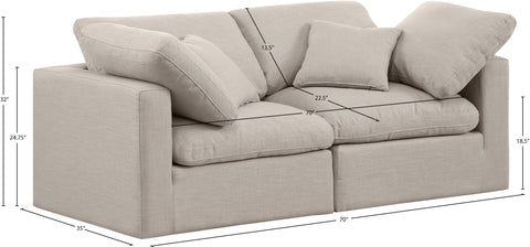 Luxus Beige Linen Textured Fabric Modular Sofa S70