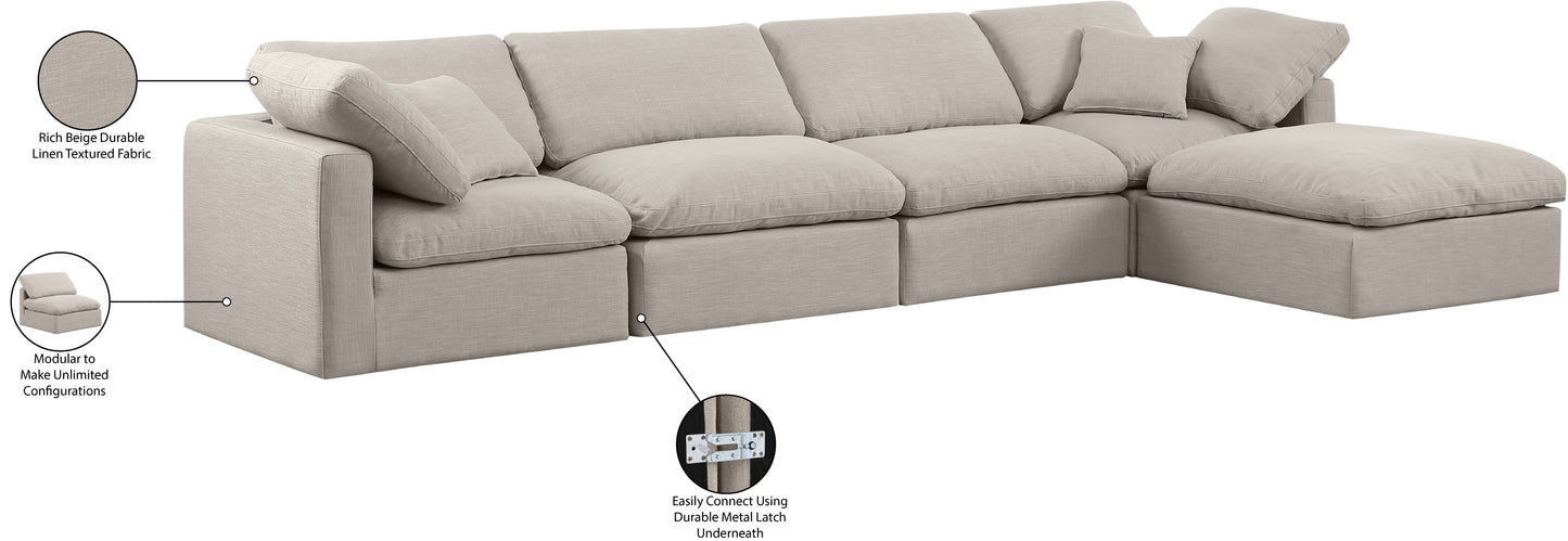 luxus beige linen textured fabric modular sectional sec5a