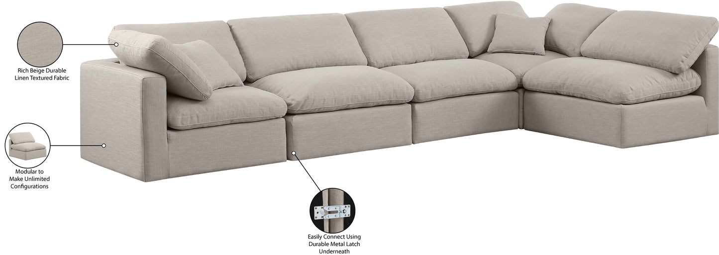 luxus beige linen textured fabric modular sectional sec5d