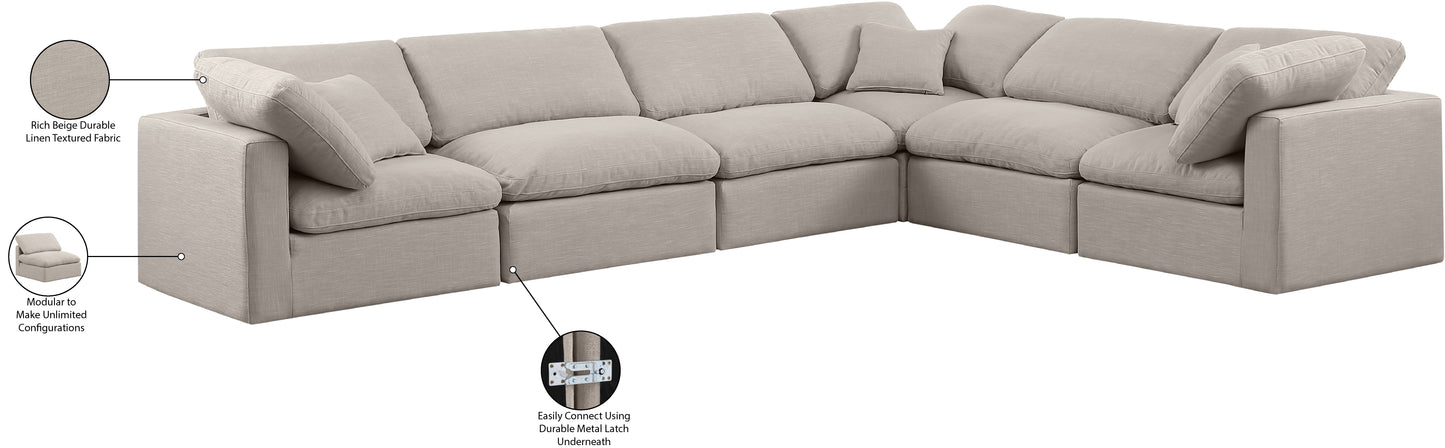 luxus beige linen textured fabric modular sectional sec6a