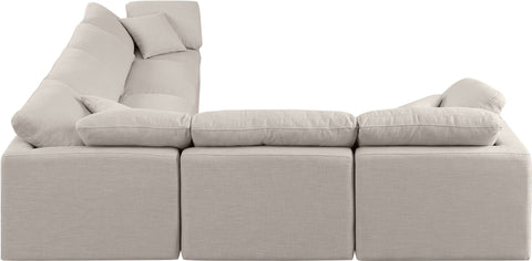 Luxus Beige Linen Textured Fabric Modular Sectional Sec6A